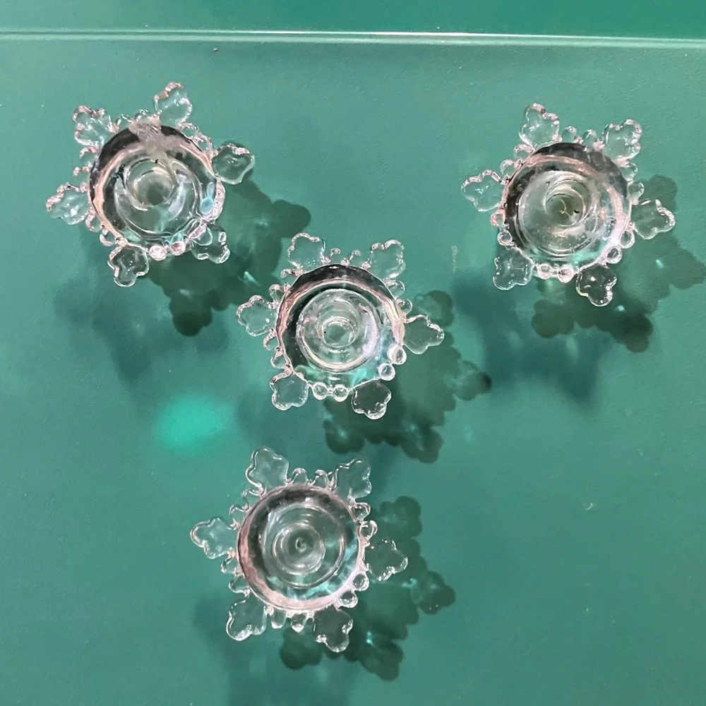 Williams Sonoma Set of 4 Snowflake Candle Holders in original package